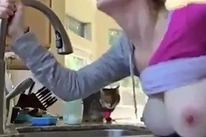Sexy Mature Stepmom Gets Rough Fucked By Her Stepson In The Kitchen